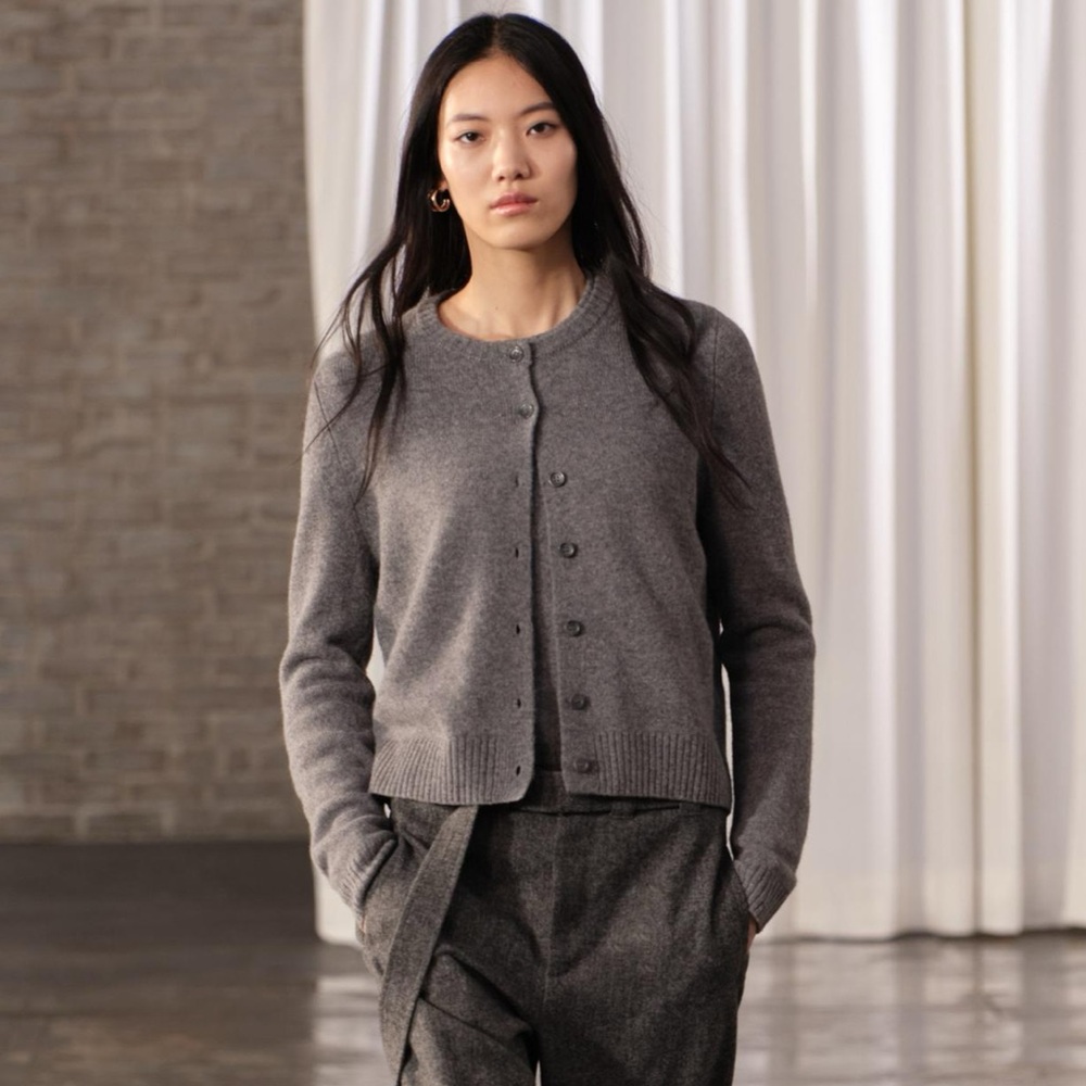 Zara Wool Grey Button Cardigan